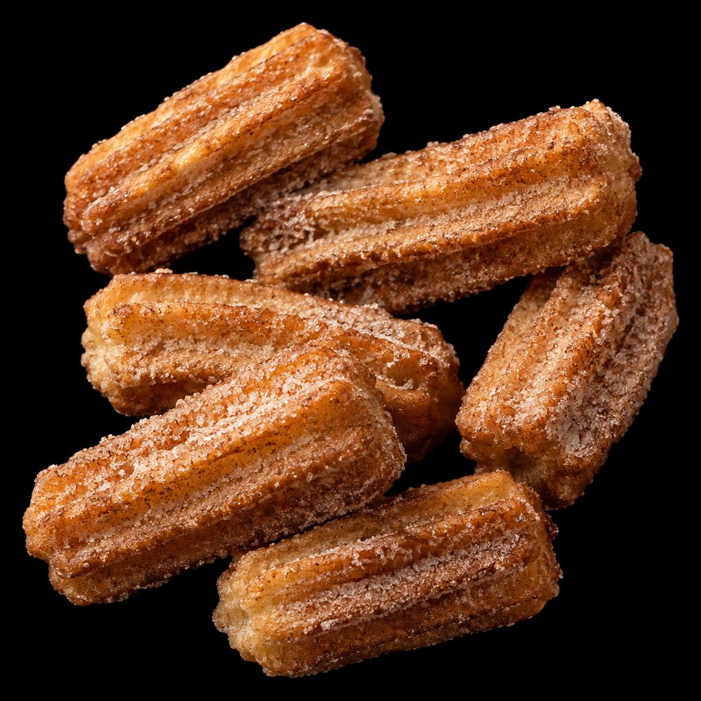 Mini churros polvilhados com açúcar e canela